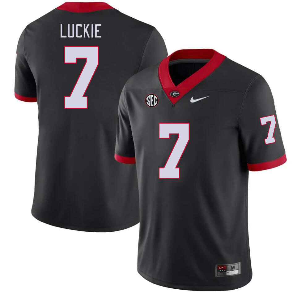 Men #7 Lawson Luckie Georgia Bulldogs College Football Jerseys Stitched-Black - Click Image to Close